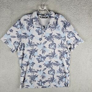 Travis Mathew Polo Shirt Mens XL Leaf Print Golf Performance Short Sleeve 1MU176